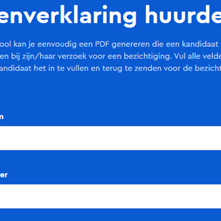 Huurtool eigenverklaringen